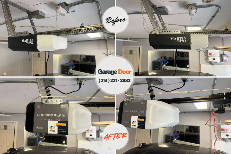 Before and after: garage door repair Friedens, PA